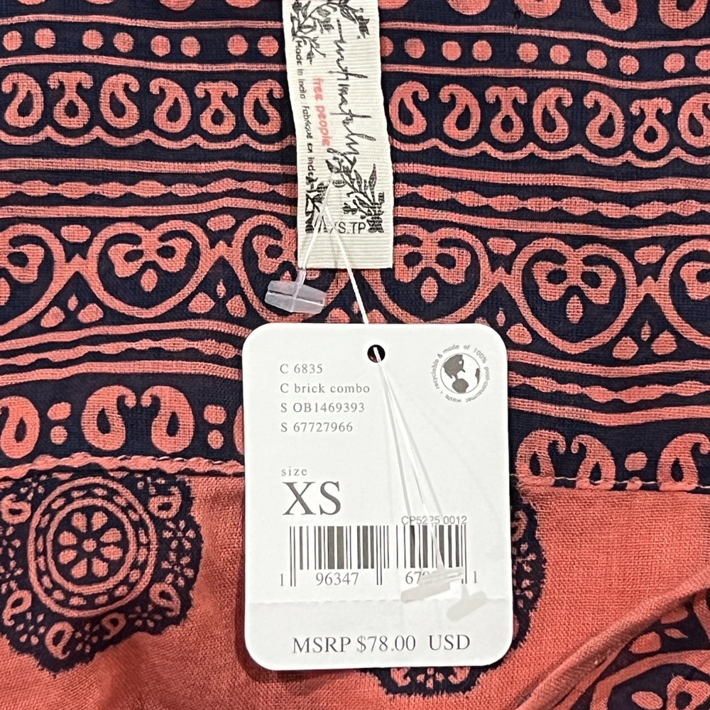 NWT Free People Soul Of The Sun Cotton Bodysuit Brick Combo - Choose Sz - Picture 8 of 11